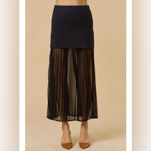 Black Mixed Media Maxi Skirt